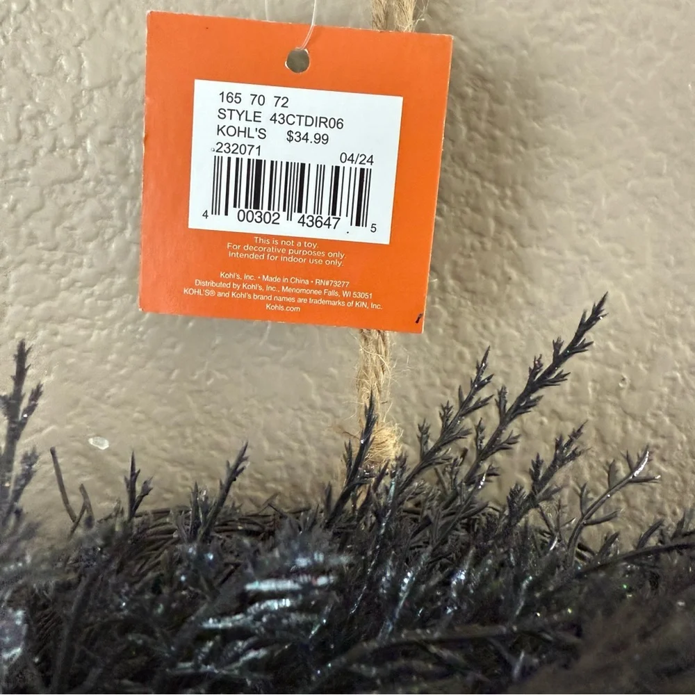 Halloween black artificial botanical design Wreath